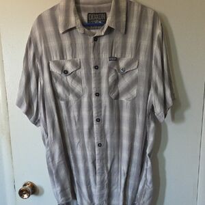 DIXXON Men's Casual Gray Plaid Shirt Bamboo